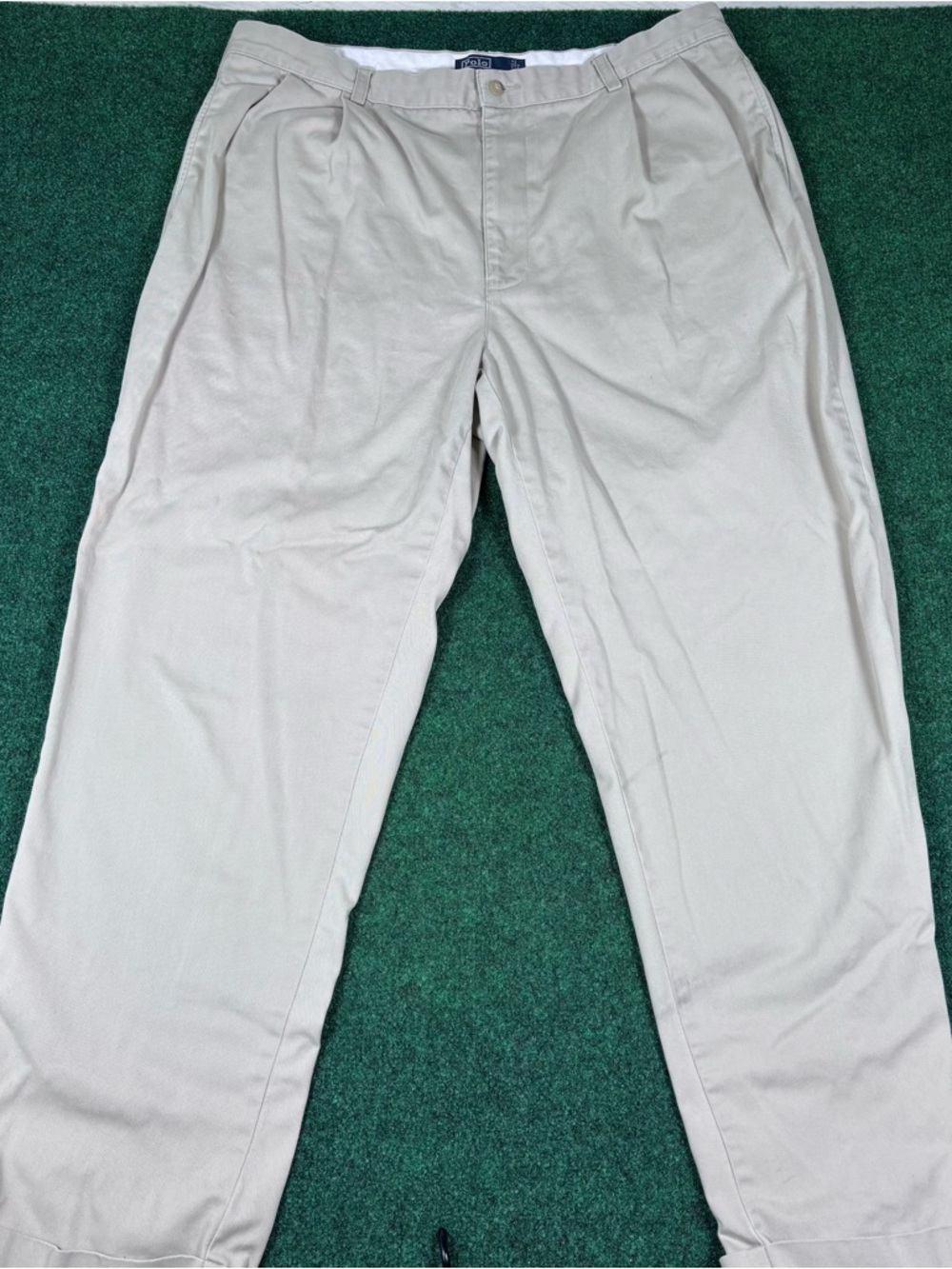 Polo Ralph Lauren Pants 40X32 Hammond Beige Straight Fit Chino Cotton Cuffed